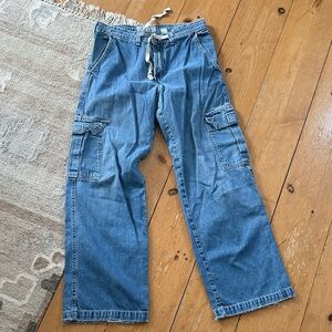 Vintage 90’s-Y2K Abercrombie & Fitch Carpenter Cargo Drawstring Denim Pants